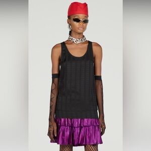$1,450 New Authentic Gucci G Silk crepe Satin Sleeveless Top XL Extra large sale